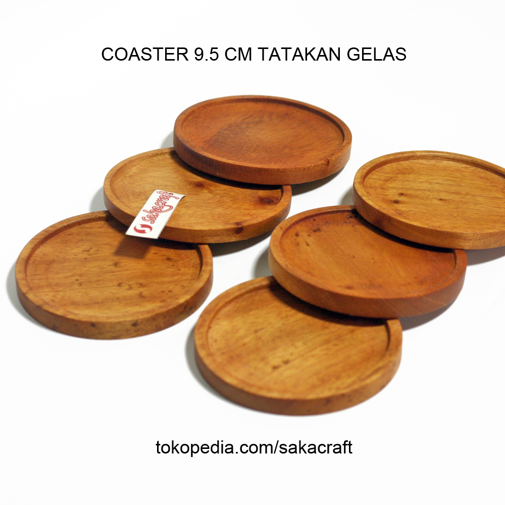 COASTER 9.5 CM ALAS GELAS MAHONI - Image 2