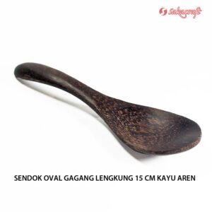 SENDOK OVAL 15 CM GAGANG LENGKUNG AREN