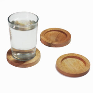 COASTER 8 CM ALAS GELAS MAHONI