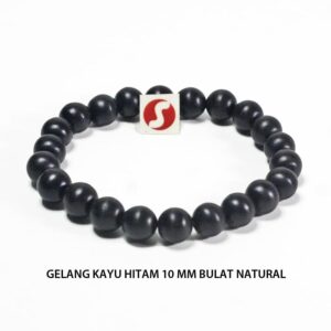 GELANG KAYU HITAM 10 MM BULAT