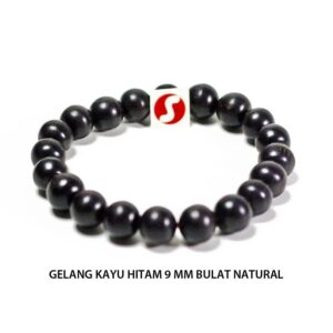 GELANG KAYU HITAM 9 MM BULAT