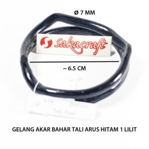 GELANG TALIARUS HITAM 1 LILIT POLOS