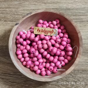 MANIK KAYU 10 MM PINK DOFF 100 GRAM