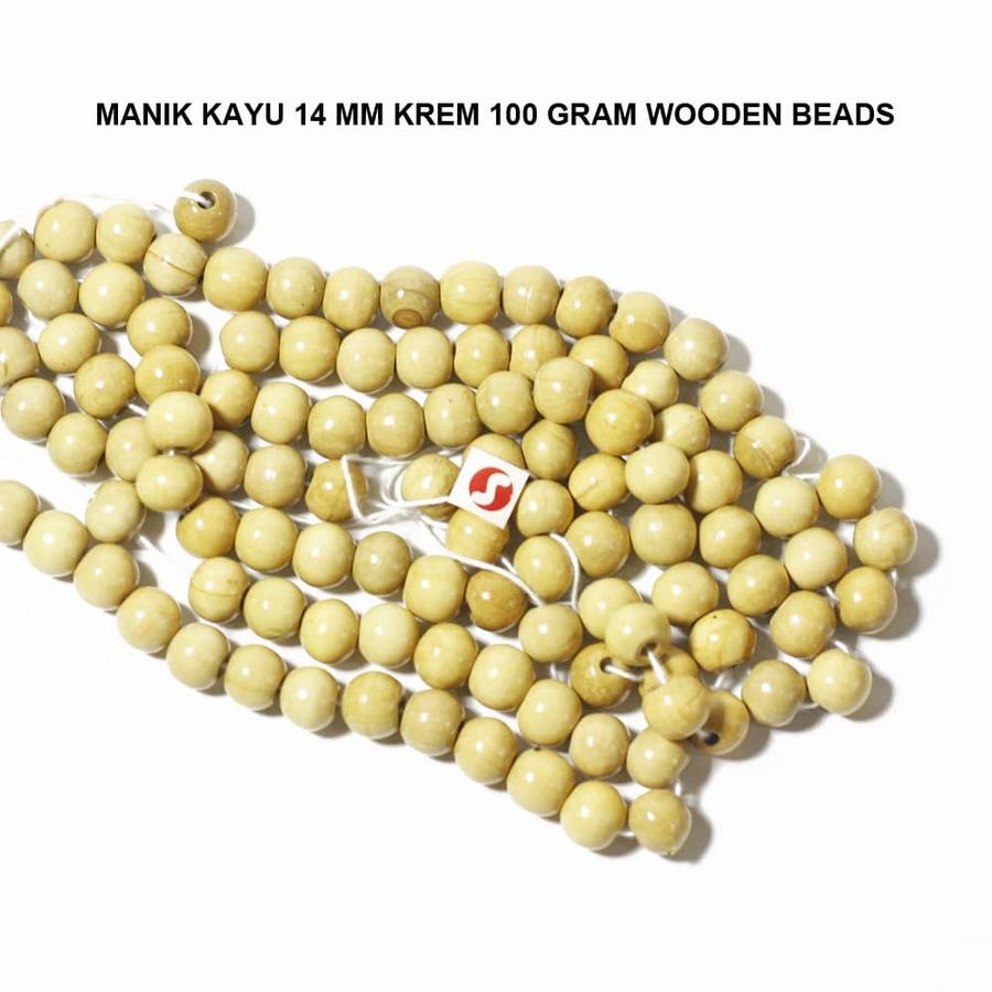 MANIK KAYU 14 MM KREM 100 GRAM - Image 3