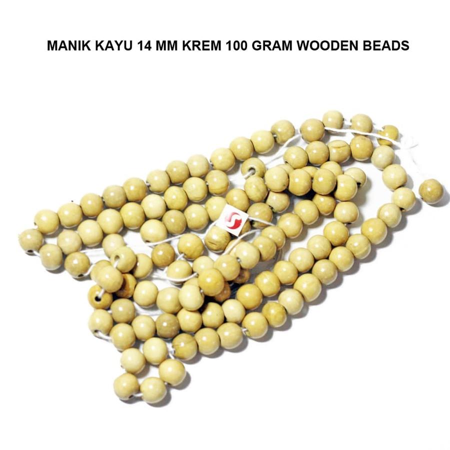 MANIK KAYU 14 MM KREM 100 GRAM - Image 2