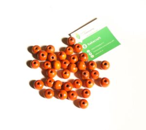 MANIK KAYU 14 MM ORANGE 100 GRAM