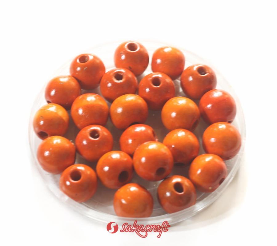 MANIK KAYU 20 MM ORANGE 100 GRAM - Image 3