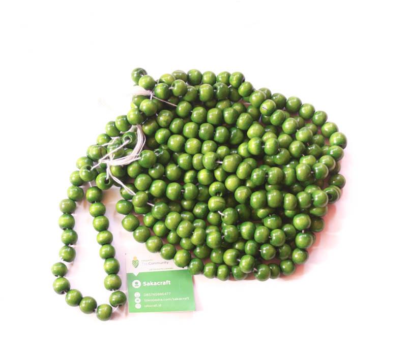 MANIK KAYU 14 MM HIJAU MUDA 100 GRAM - Image 3