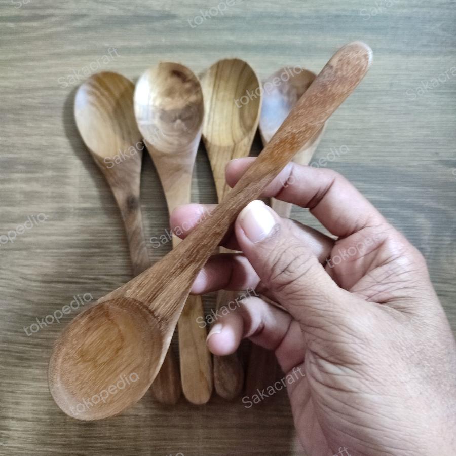 SENDOK 18 CM GAGANG LURUS JATI - Image 2