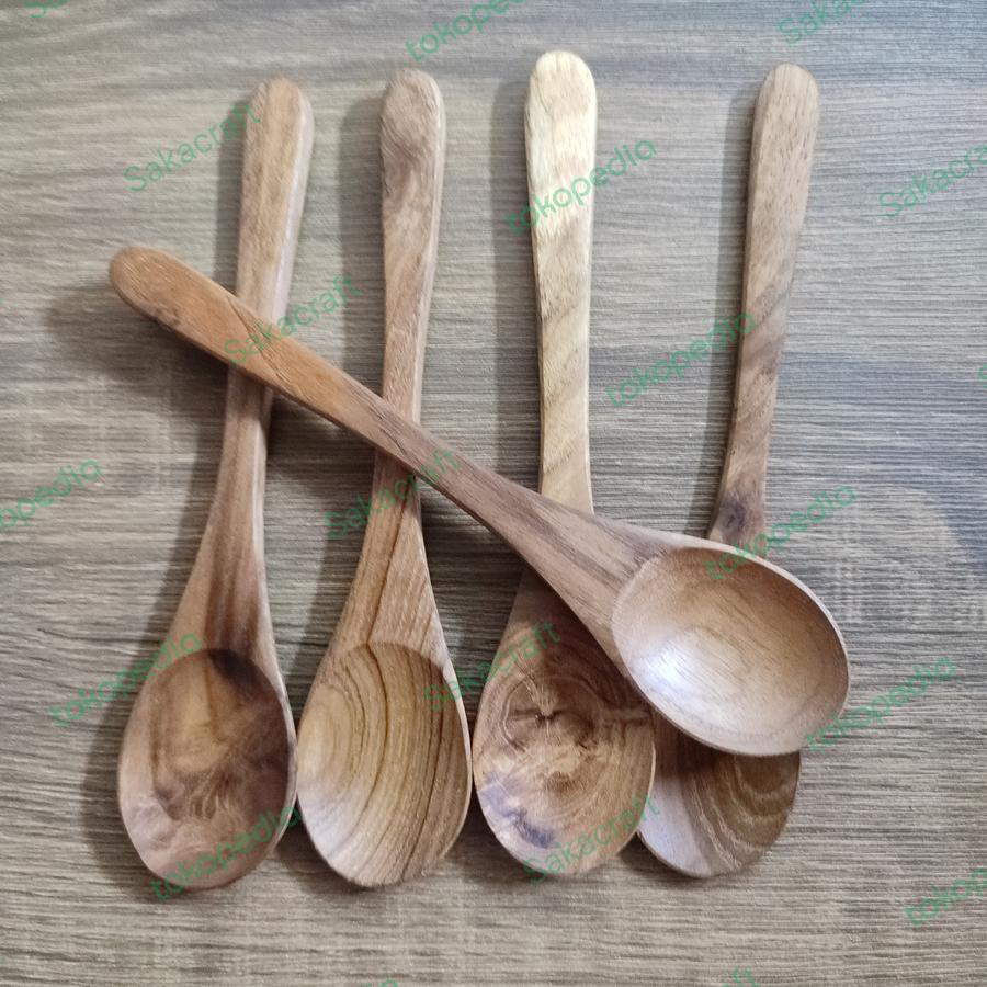 SENDOK 18 CM GAGANG LURUS JATI - Image 3