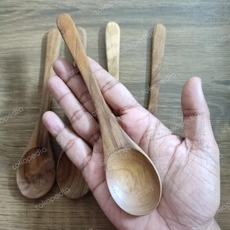 SENDOK 18 CM GAGANG LURUS JATI - Image 4