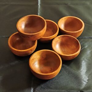 WADAH SAJI KAYU 7.5 BULAT LENGKUNG MAHONI