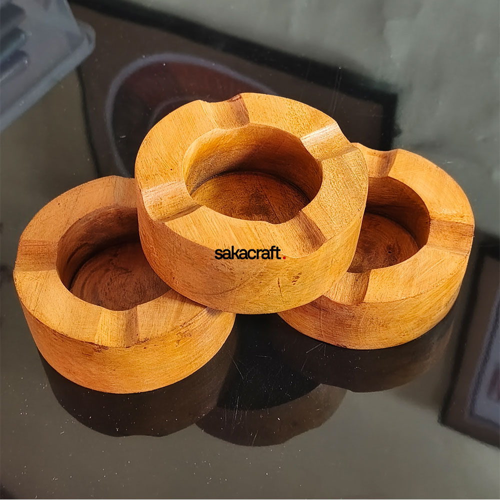 ASBAK KAYU 10 CM TEPI TEBAL - Image 3