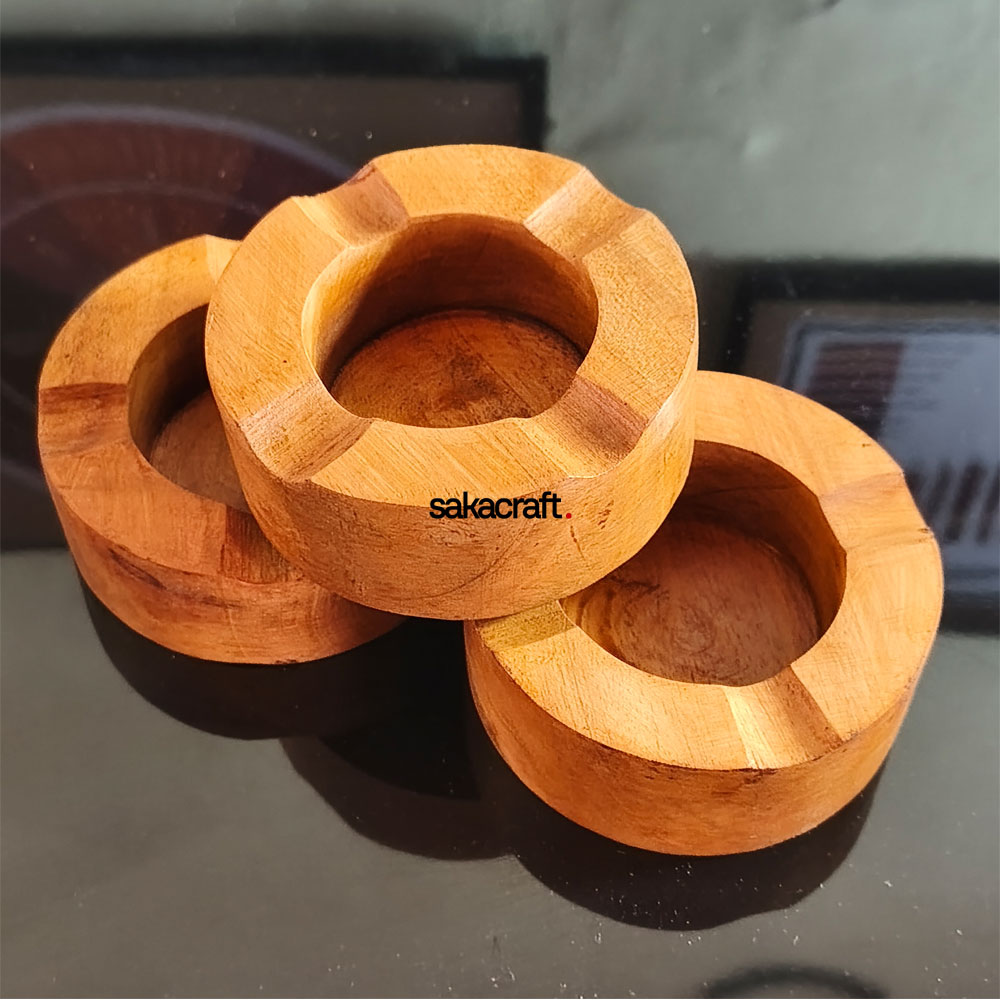 ASBAK KAYU 10 CM TEPI TEBAL - Image 2